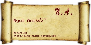 Nyul Anikó névjegykártya