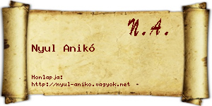 Nyul Anikó névjegykártya
